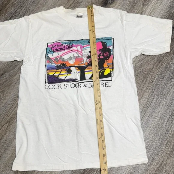 Vintage 90s Oneita Power T-Shirt Unisex L Lock Stock Barrel Single Stitch Read